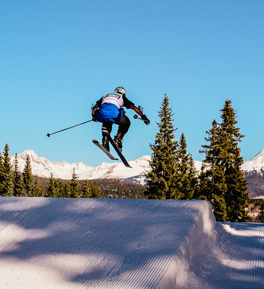 A skier making a jump