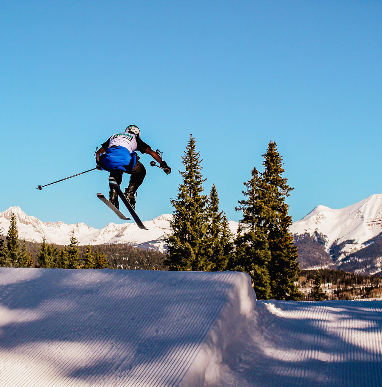 A skier making a jump