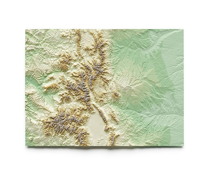 A relief map of Colorado