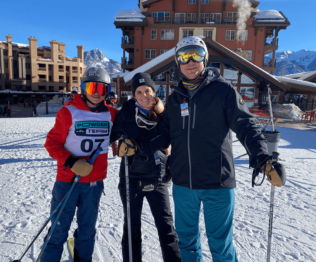Powder Term attendees pose at Purgatory Resort