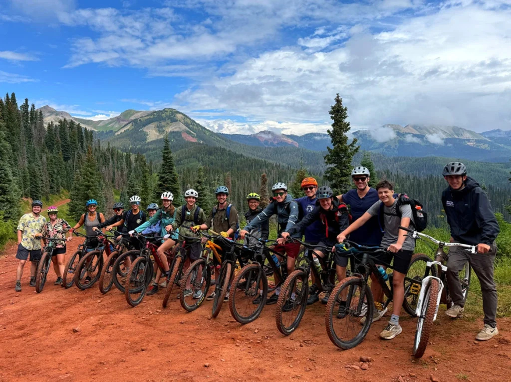 Summit and Service high schoolers hiking in Colorado.