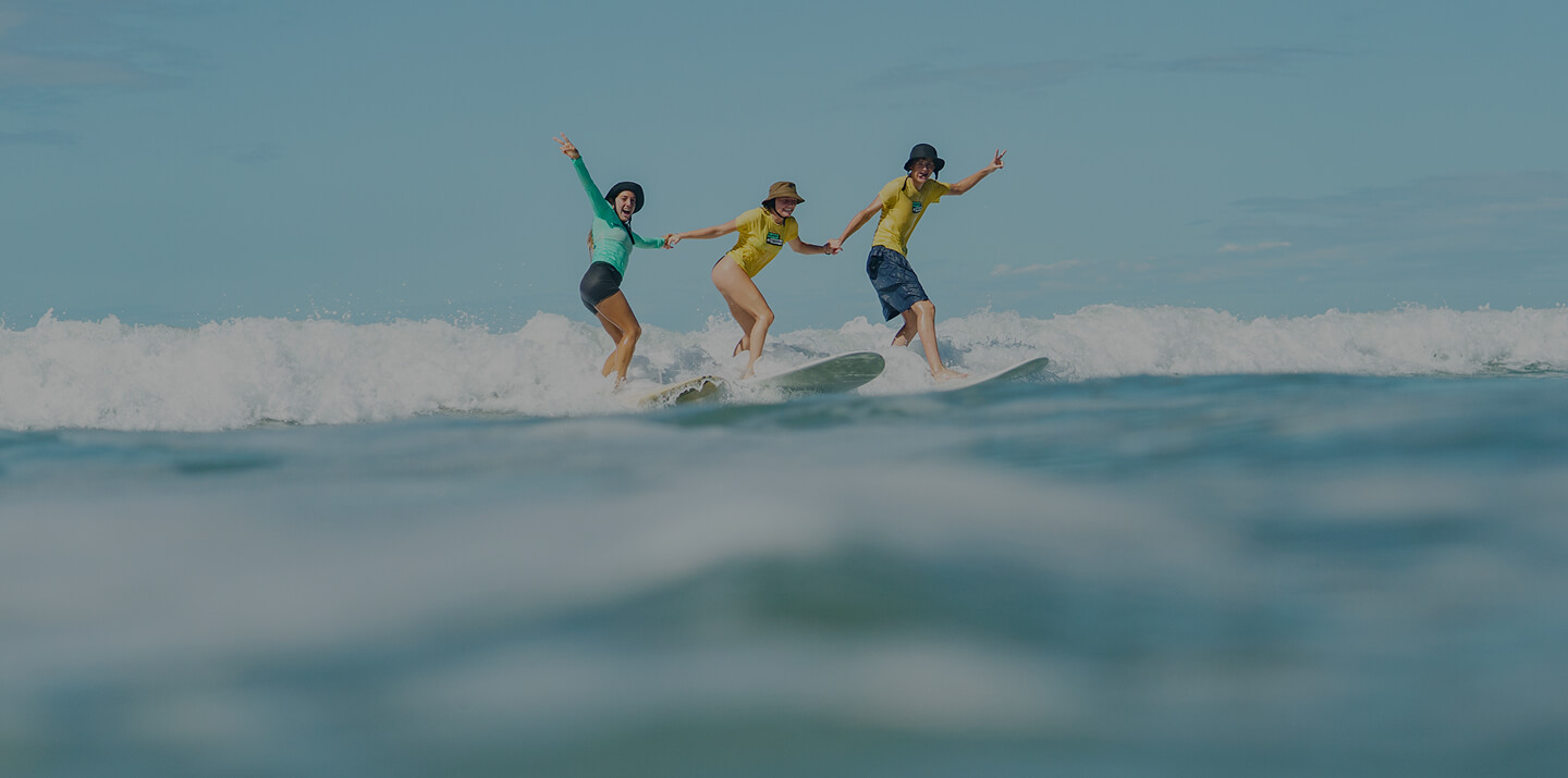 Summer Service students catch a wave.